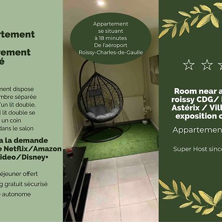 Appartement Cosy Proche Roissy Cdg Asterix Disneyland Paris Гусенвил Екстериор снимка